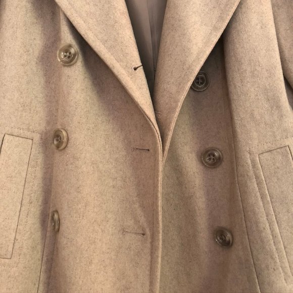 Ann Klein Heathered Wool Pea Coat - Picture 3 of 7